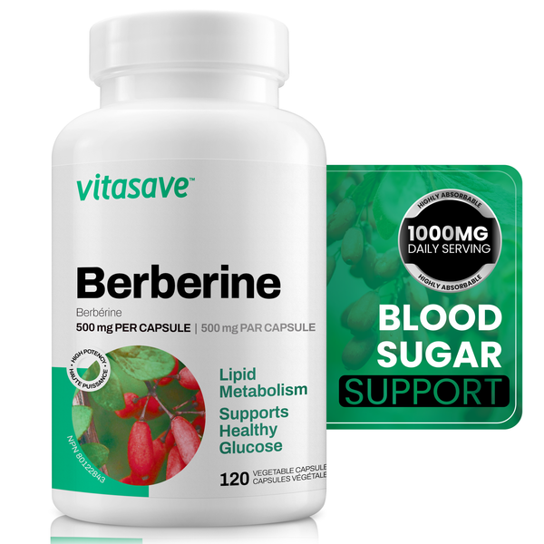 Vitasave Berberine Maximum Potency 1,000 mg per serving(120 VCaps)