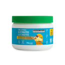 A container of Organika Electrolytes powder with a green lid, labeled as Pineapple Passion flavor. The container is 210g and has 60 servings.