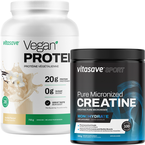 Vitasave Vegan Sport Bundle (Vegan Protein-Vanilla + Creatine)