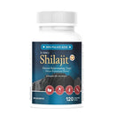 A bottle of Dr. Klein's Natural Shilajit for Men & Women with 120 capsules, indicating a daily dose of 250mg.