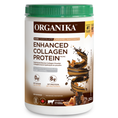 Organika Enhanced Collagen Protein - Dark Chocolate Caramel Macchiato (252 g)