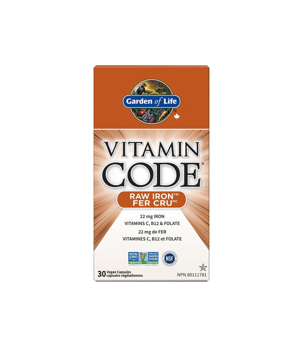 Garden of Life Vitamin Code Raw Iron 22 mg (30 VCaps)