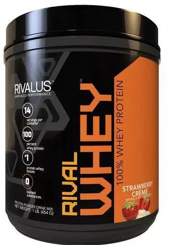 Rivalus Rival Whey Protein Powder - Strawberry (1 lbs) [Clearance]