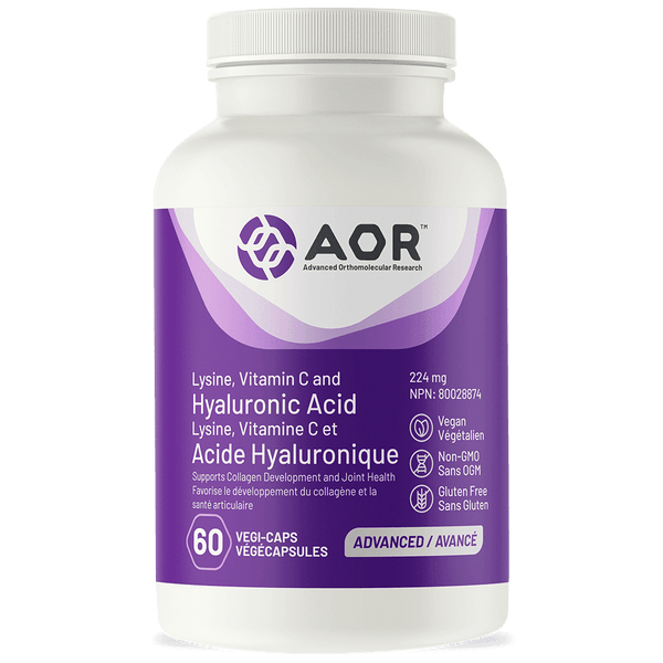 AOR Hyaluronic Acid with Lysine and Vitamin C 224 mg 60 VCaps Image 1