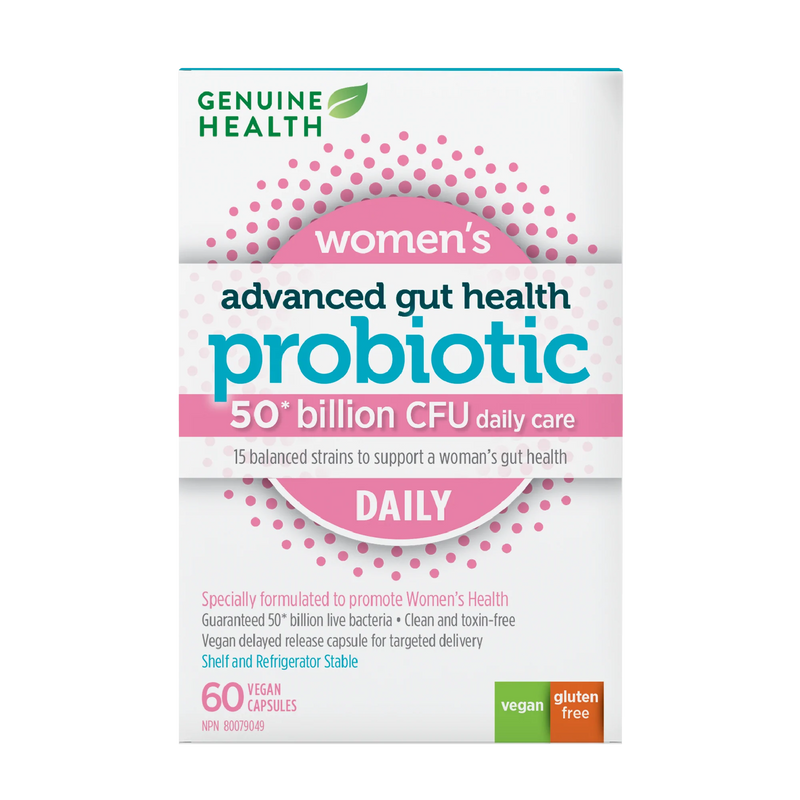 Genuine Health Advanced Gut Health Probiotic Women's Daily 50 Billion CFU (VCaps)