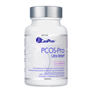 A bottle of CanPrev PCOS-Pro Ultra Relief supplements with 30 capsules, labeled for supporting symptoms of Polycystic Ovarian Syndrome in women.