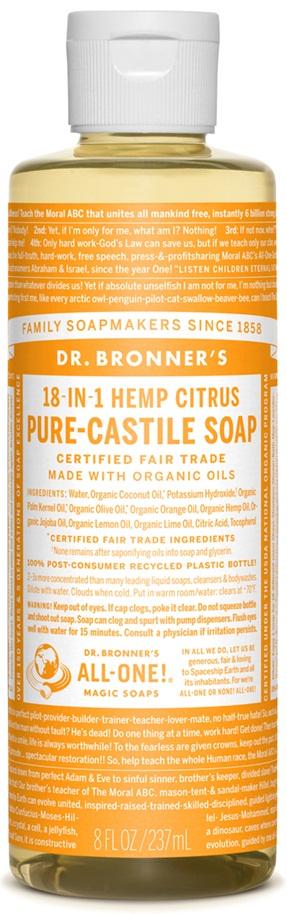 Dr. Bronner's 18-in-1 Pure-Castile Soap - Hemp Citrus Image 4