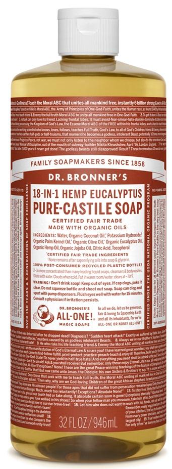 Dr. Bronner's 18-in-1 Pure-Castile Soap - Hemp Eucalyptus Image 3