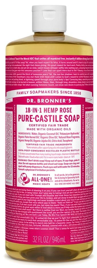 Dr. Bronner's 18-in-1 Pure-Castile Soap - Hemp Rose Image 5