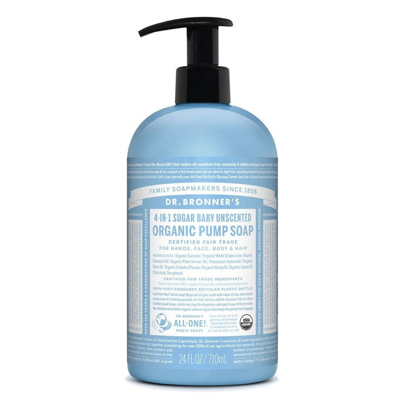 Dr. Bronner's 4-in-1 Organic Sugar Soap - Baby Unscented Image 2