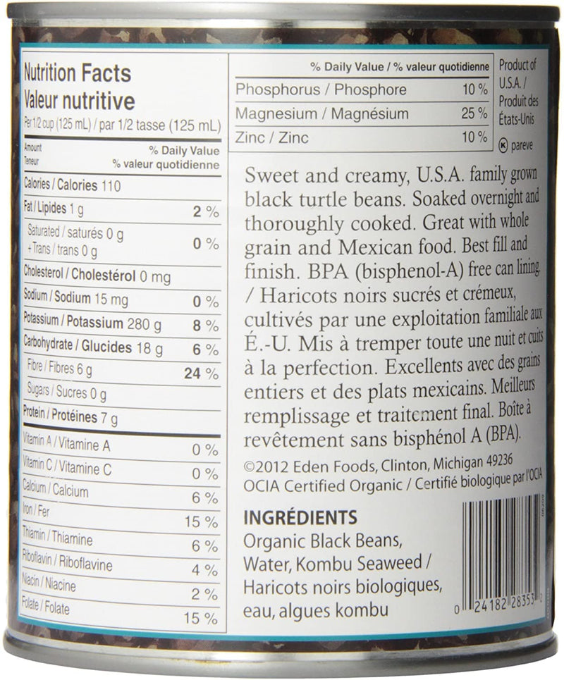 Eden Foods Organic Canned Black Beans Image 3