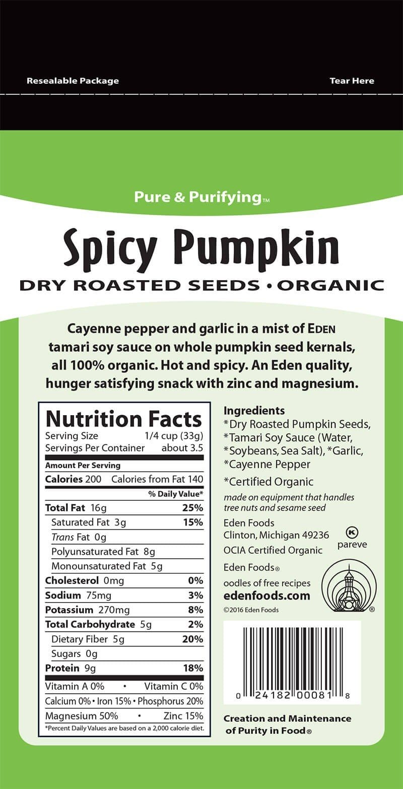 Eden Foods Organic Spicy Pumpkin Seeds 113 g Image 2