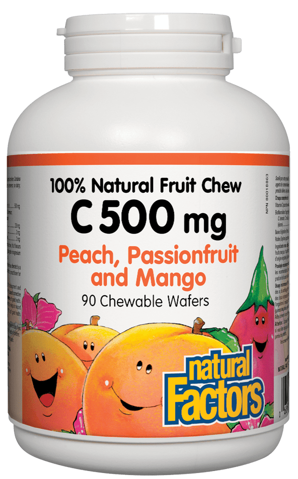 Factors C Natural Fruit Chews 500 mg - Peach, Passionfruit & Mango Chewable Wafers Image 1