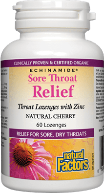 Factors Sore Throat Relief with Zinc - Natural Cherry 60 Lozenges Image 1