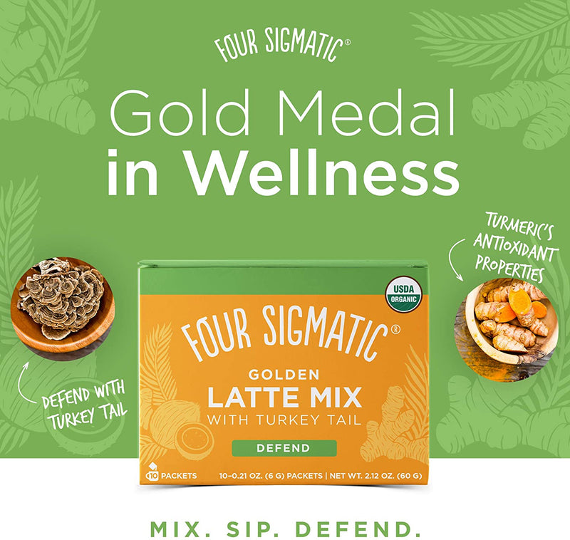 Four Sigmatic Mushroom Golden Latte Mix with Turkey Tail 6 g Box of 10 Image 7