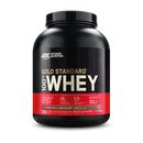 Optimum Nutrition Gold Standard 100% Whey protein powder in a black container with red and gold label, Extreme Milk Chocolate flavor.