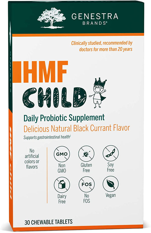 Genestra HMF Child Probiotic Formula - Natural Black Currant 30 Chewable Tablets Image 1
