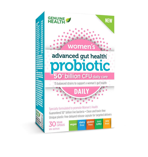 Genuine Advanced Gut Health Probiotic Women's Daily 50 Billion CFU 30 VCaps Image 1