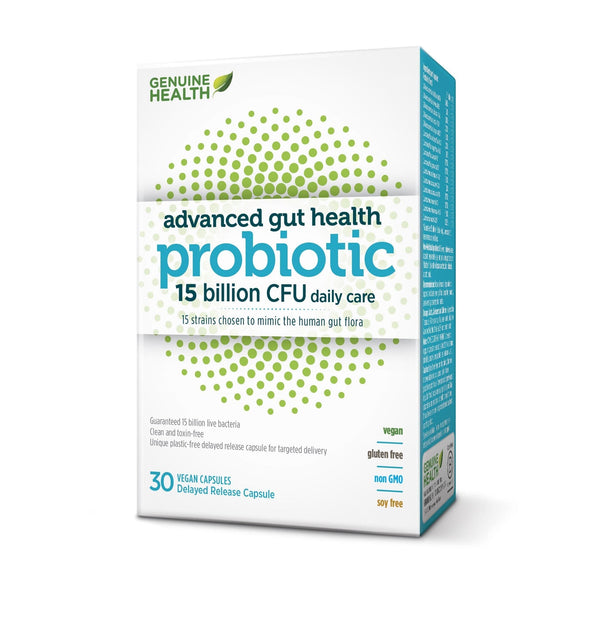 Genuine Advanced Gut Health Probiotics 15 Billion CFU VCaps Image 1