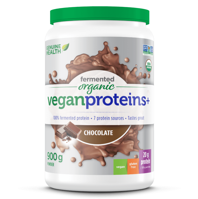 Genuine Health Fermented Organic Vegan Proteins+ Powder - Chocolate Image 2