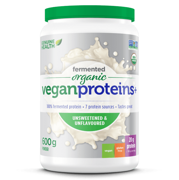 Genuine Health Fermented Organic Vegan Proteins+ Powder - Unsweetened & Unflavoured 600 g Image 1