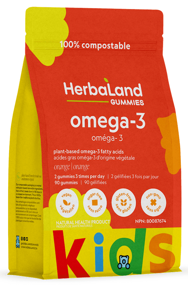 HerbaLand Kids Omega-3 - Orange 90 Gummies Image 1