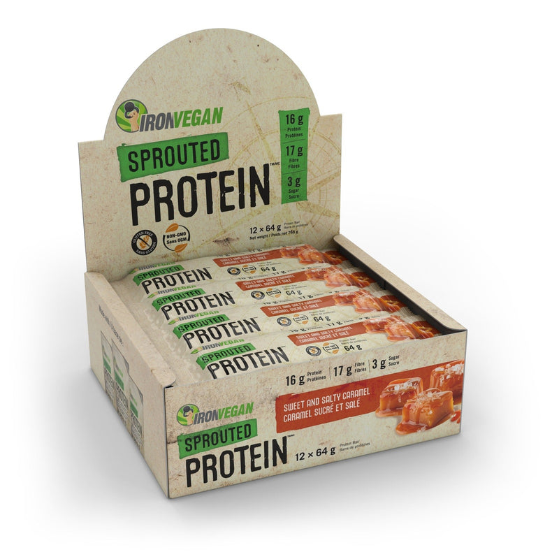 Iron Vegan Sprouted Protein Bar - Sweet and Salty Caramel Image 2