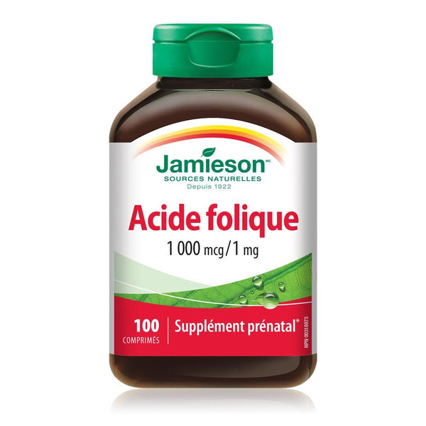 Jamieson Folic Acid 1000 mcg 100 Tablets Image 1