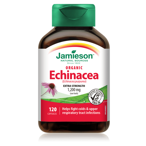 Jamieson Organic Echinacea Extra Strength 1200 mg 120 Capsules Image 1