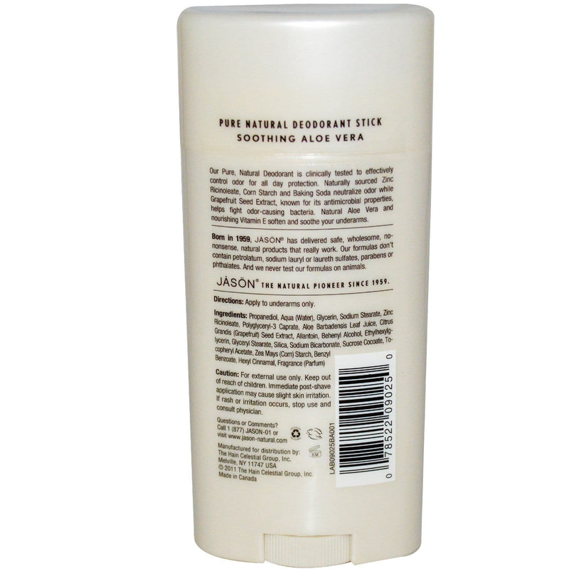 Jason Pure Natural Deodorant Stick - Soothing Aloe Vera 71 g Image 2