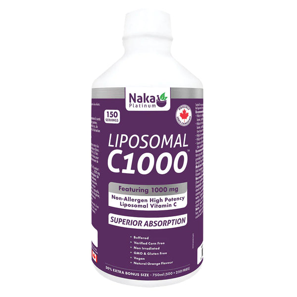 Naka Platinum Liposomal C1000 - Natural Orange BONUS SIZE (750 mL)