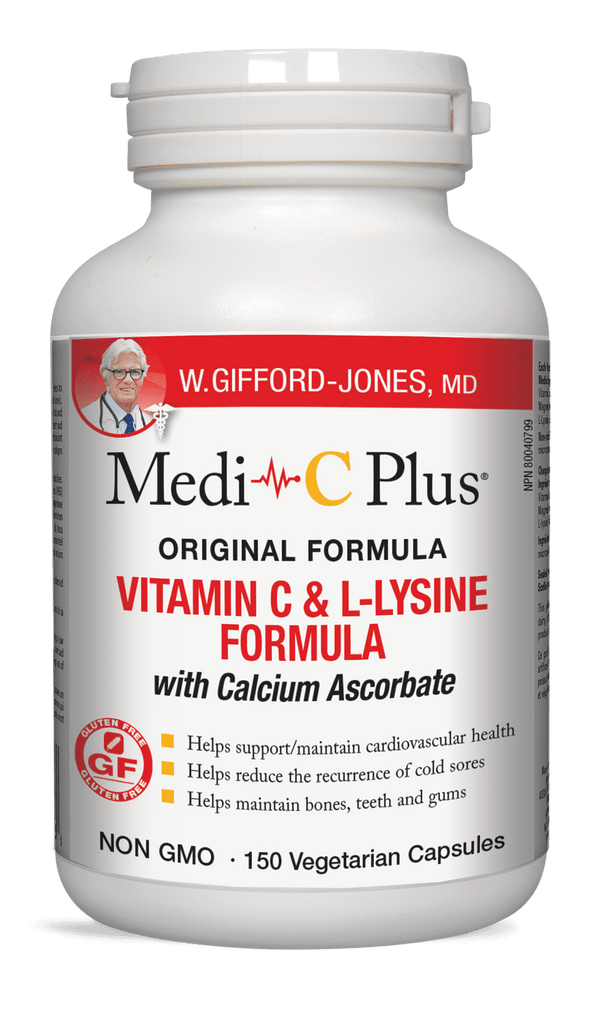 Medi-C Plus Vitamin C & L-Lysine Formula with Calcium Ascorbate 150 VCaps Image 1