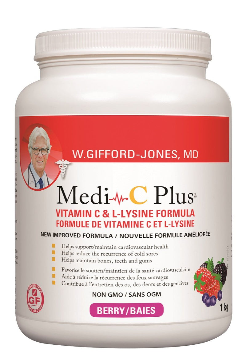 Medi-C Plus Vitamin C & L-Lysine Formula with Magnesium Ascorbate - Berry Image 2
