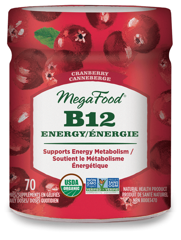 MegaFood B12 Energy - Cranberry 70 Gummies Image 1