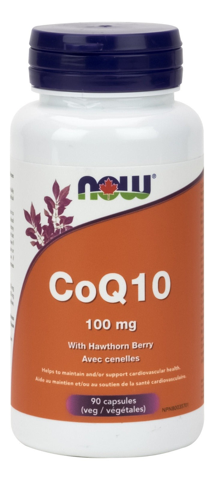 NOW CoQ10 100 mg with Hawthorn Berry 90 VCaps Image 1