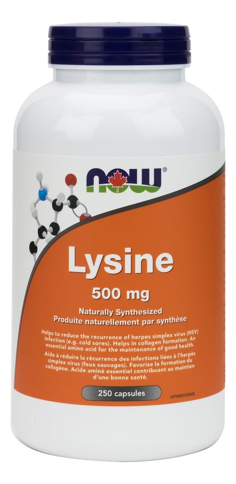NOW L-Lysine 500 mg Capsules Image 2