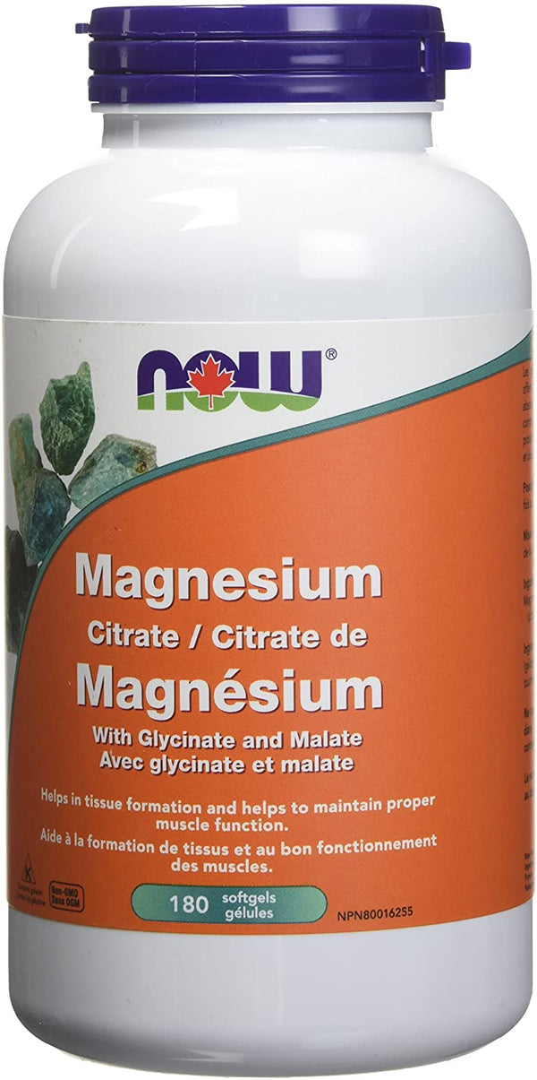 NOW Magnesium Citrate 180 Softgels Image 1