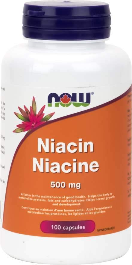 NOW Niacin 500 mg 100 Capsules Image 1