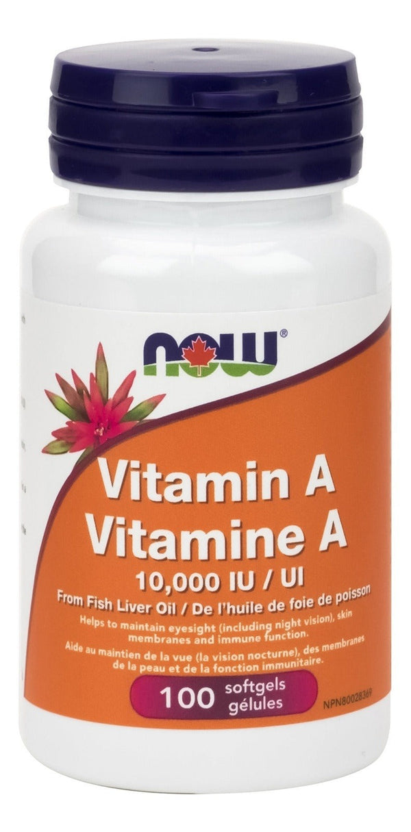 NOW Vitamin A 10000 IU 100 Softgels Image 1
