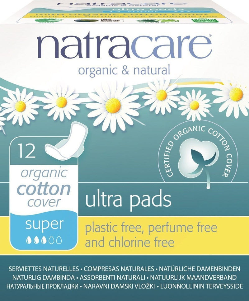 Natracare Organic Cotton Ultra Super with Wings 12 Pads Image 2