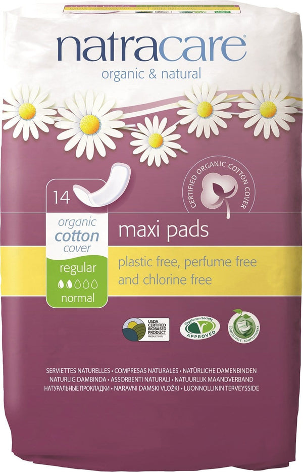 Natracare Organic & Natural Maxi - Regular 14 Pads Image 1
