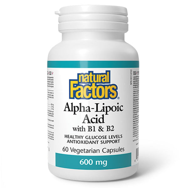 Natural Factors Alpha-Lipoic Acid with B1 & B2 600 mg 60 VCaps Image 1