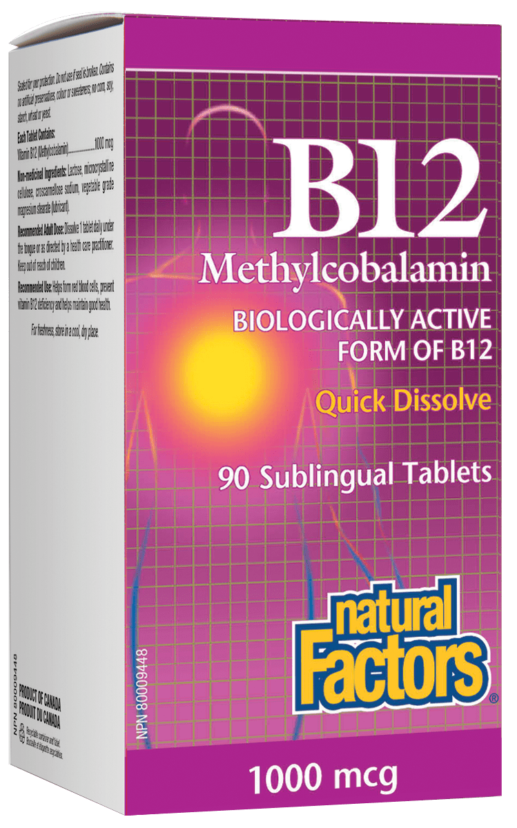 Natural Factors B12 Quick Dissolve 1000 mcg Tablets Image 2