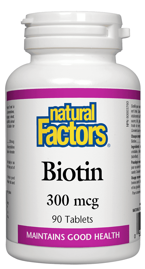 Natural Factors Biotin 300 mcg 90 Tablets Image 1