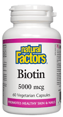 Natural Factors Biotin 5000 mcg 60 VCaps Image 1