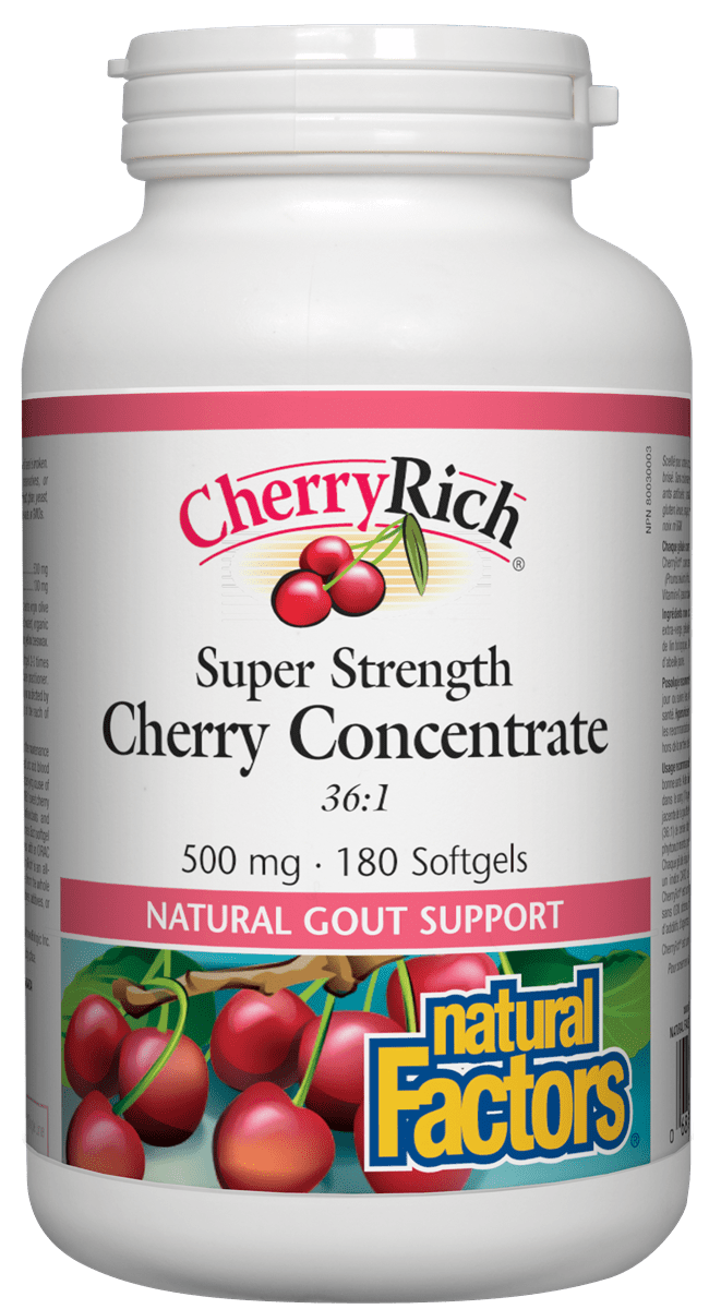 Natural Factors CherryRich Super Strength Cherry Concentrate 500 mg Softgels Image 2