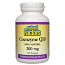 "Close-up of Natural Factors Coenzyme Q10 200 mg Softgels, showcasing the softgel's smooth texture and rich color, underscoring its antioxidant properties and heart health benefits."