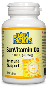 Natural Factors SunVitamin D3 1000 IU 25 mcg Tablets Image 1