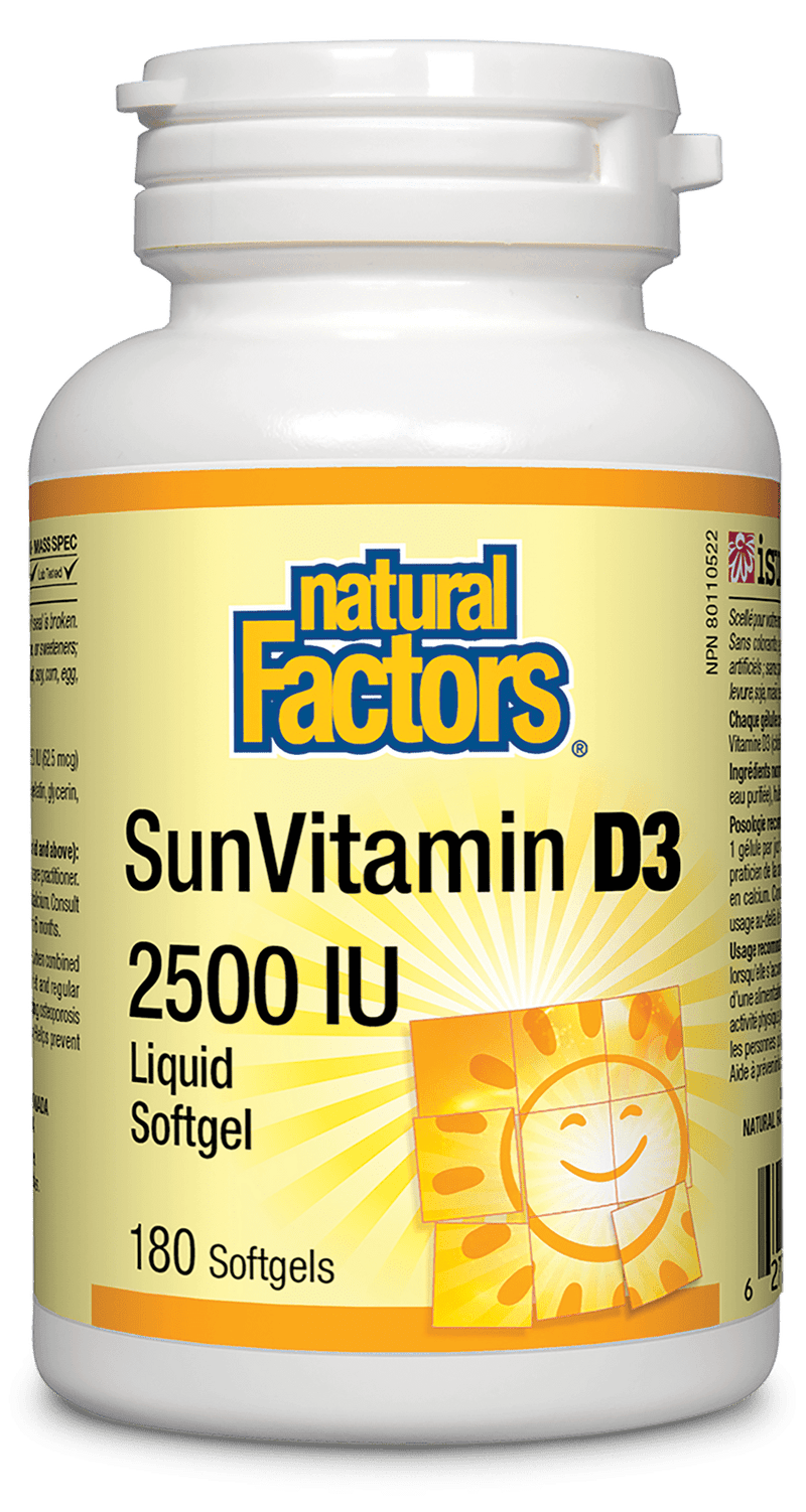 Natural Factors SunVitamin D3 2500 IU Softgels Image 2