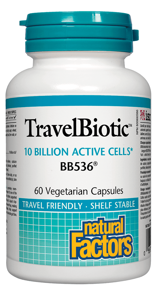 Natural Factors TravelBiotic 10 Billion Active Cells 60 VCaps Image 1